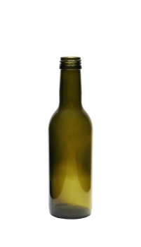 Bordeaux-Flasche antikgrün 250ml, Mündung MCA28/PP28  Lieferung ohne Verschluss, bei Bedarf bitte separat bestellen.